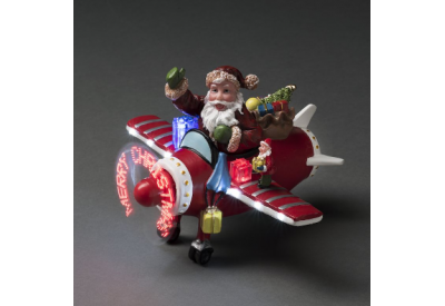 Konstsmide Fibre Optic Plane with Santa (Battery Operated, Multi Colour LED)